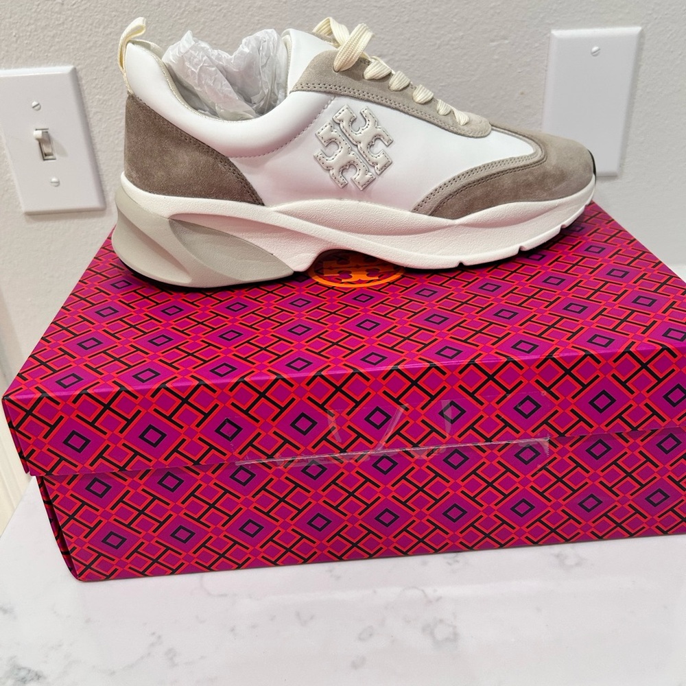 Tory Burch Beige and White Sneakers